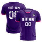 Custom Purple Classic Striped Personalized Soccer Tops/Sets Jersey