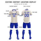 Custom Cream Classic Striped Personalized Soccer Tops/Sets Jersey