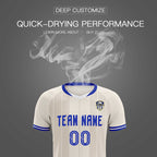 Custom Cream Classic Striped Personalized Soccer Tops/Sets Jersey