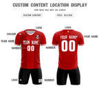 Custom Red Classic Striped Personalized Soccer Tops/Sets Jersey