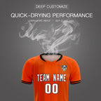 Custom Orange Classic Striped Personalized Soccer Tops/Sets Jersey