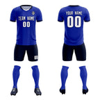 Custom Royal Classic Striped Personalized Soccer Tops/Sets Jersey