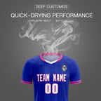 Custom Royal Classic Striped Personalized Soccer Tops/Sets Jersey