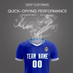 Custom Royal Classic Striped Personalized Soccer Tops/Sets Jersey