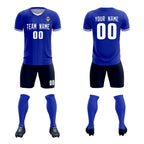 Custom Royal Classic Striped Personalized Soccer Tops/Sets Jersey