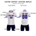 Custom White Classic Striped Personalized Soccer Tops/Sets Jersey
