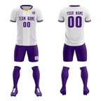 Custom White Classic Striped Personalized Soccer Tops/Sets Jersey