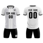 Custom White Classic Striped Personalized Soccer Tops/Sets Jersey