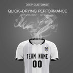Custom White Classic Striped Personalized Soccer Tops/Sets Jersey
