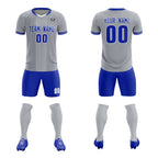 Custom Gray Classic Striped Personalized Soccer Tops/Sets Jersey