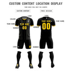 Custom Black Classic Striped Personalized Soccer Tops/Sets Jersey