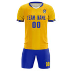 Custom Gold Classic Striped Personalized Soccer Tops/Sets Jersey