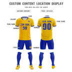 Custom Gold Classic Striped Personalized Soccer Tops/Sets Jersey