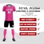 Custom Pink Classic Striped Personalized Soccer Tops/Sets Jersey