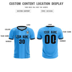 Custom Powder Blue Classic Striped Personalized Soccer Tops/Sets Jersey