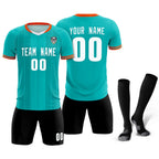 Custom Green Classic Striped Personalized Soccer Tops/Sets Jersey