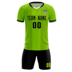 Custom Neon Green Classic Striped Personalized Soccer Tops/Sets Jersey