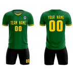 Custom Kelly Green Classic Striped Personalized Soccer Tops/Sets Jersey