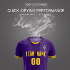 Custom Purple Classic Striped Personalized Soccer Tops/Sets Jersey