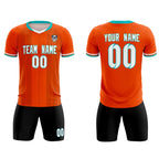 Custom Orange Classic Striped Personalized Soccer Tops/Sets Jersey