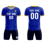 Custom Royal Classic Striped Personalized Soccer Tops/Sets Jersey