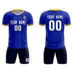 Custom Royal Classic Striped Personalized Soccer Tops/Sets Jersey