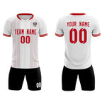 Custom White Classic Striped Personalized Soccer Tops/Sets Jersey