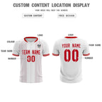 Custom White Classic Striped Personalized Soccer Tops/Sets Jersey
