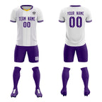 Custom White Classic Striped Personalized Soccer Tops/Sets Jersey