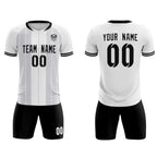 Custom White Classic Striped Personalized Soccer Tops/Sets Jersey