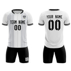 Custom White Classic Striped Personalized Soccer Tops/Sets Jersey