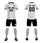 Custom White Classic Striped Personalized Soccer Tops/Sets Jersey