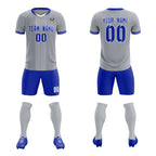 Custom Gray Classic Striped Personalized Soccer Tops/Sets Jersey