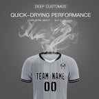Custom Gray Classic Striped Personalized Soccer Tops/Sets Jersey