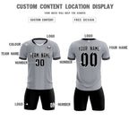 Custom Gray Classic Striped Personalized Soccer Tops/Sets Jersey