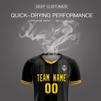 Custom Black Classic Striped Personalized Soccer Tops/Sets Jersey