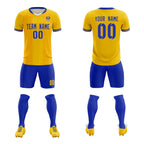 Custom Gold Classic Striped Personalized Soccer Tops/Sets Jersey