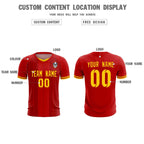 Custom Red Classic Striped Personalized Soccer Tops/Sets Jersey