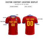Custom Red Classic Striped Personalized Soccer Tops/Sets Jersey