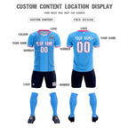 Custom Powder Blue Classic Striped Personalized Soccer Tops/Sets Jersey