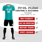 Custom Green Classic Striped Personalized Soccer Tops/Sets Jersey