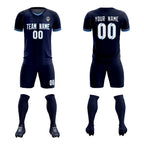 Custom Navy Classic Striped Personalized Soccer Tops/Sets Jersey