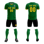 Custom Kelly Green Classic Striped Personalized Soccer Tops/Sets Jersey