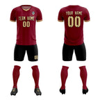 Custom Crimson Classic Striped Personalized Soccer Tops/Sets Jersey