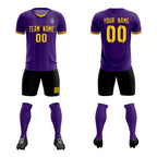Custom Purple Classic Striped Personalized Soccer Tops/Sets Jersey