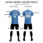 Custom Light Blue Classic Striped Personalized Soccer Tops/Sets Jersey