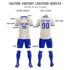 Custom Cream Classic Striped Personalized Soccer Tops/Sets Jersey