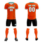 Custom Orange Classic Striped Personalized Soccer Tops/Sets Jersey