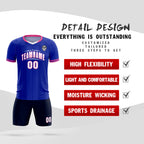 Custom Royal Classic Striped Personalized Soccer Tops/Sets Jersey