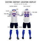 Custom White Classic Striped Personalized Soccer Tops/Sets Jersey